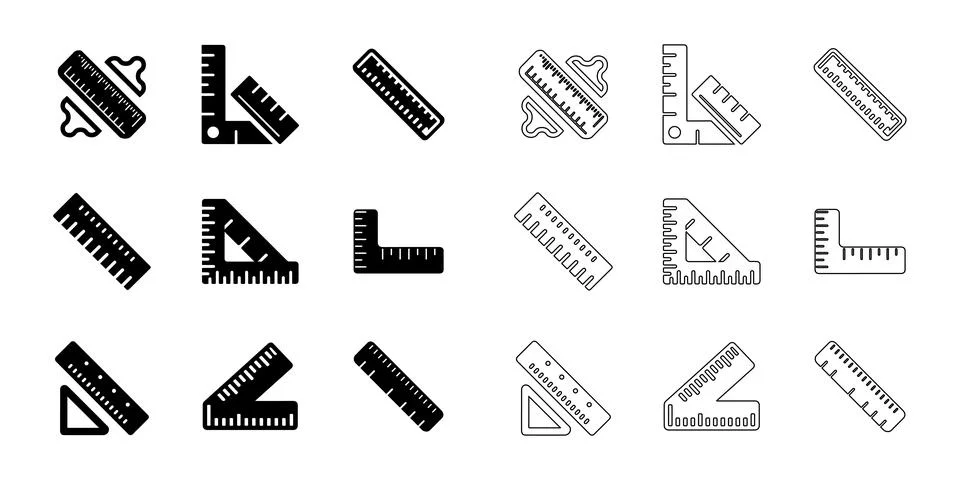 Ruler icons set Stock Illustration