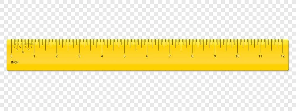 Ruler inch scale vector plastic measurement Stock Illustration
