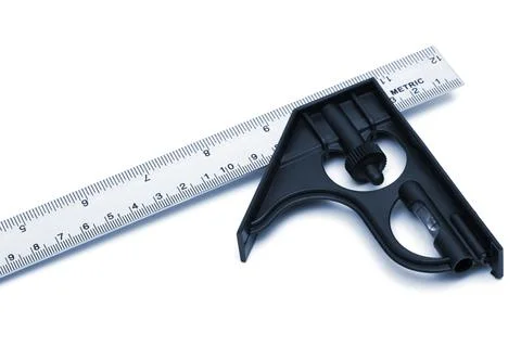 Ruler with level Stock Photos