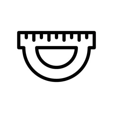 Ruler line icon isolated on white background. Black flat thin icon on moder.. Stock Illustration
