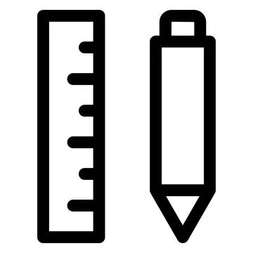 Ruler line icon vector illustration isolated on white background Stock Illustration