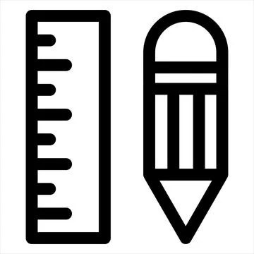 Ruler line icon vector illustration isolated on white background Stock Illustration