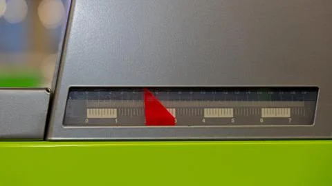 Ruler Machine Red Pointer Stock Photos