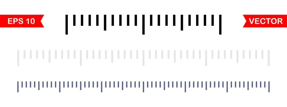 Ruler marking template vector illustration. Horizontal measure unit indicat.. Stock Illustration