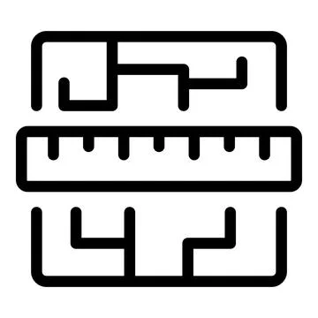 Ruler measuring length of abstract circuit board pattern Stock Illustration