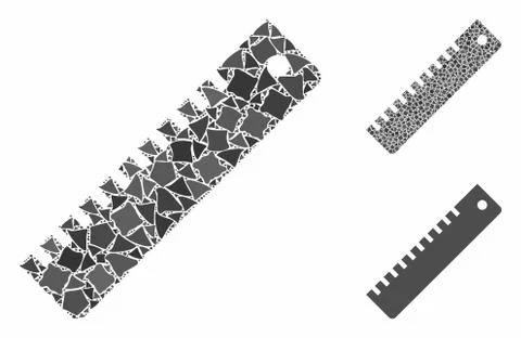 Ruler Mosaic Icon of Rugged Elements Illustrazione stock