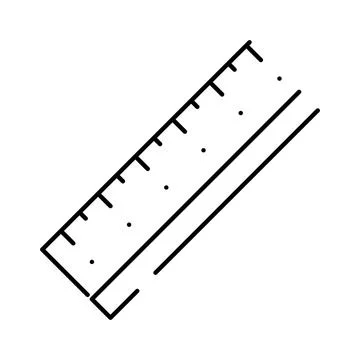 Ruler object for measuring length and drawing lines Stock Illustration