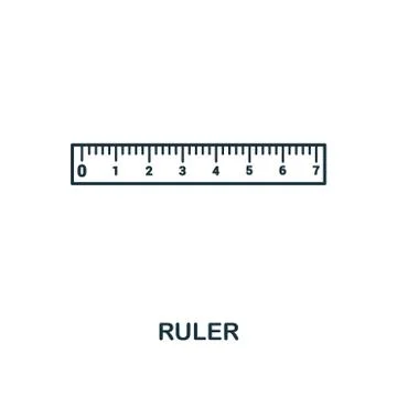 Ruler outline icon. Creative design from school icon collection. Premium ruler Stock Illustration