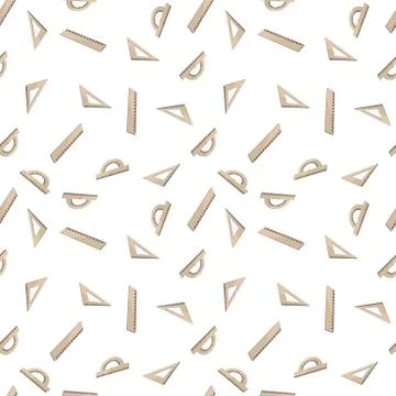 Ruler protractor square pattern. New collection of school supplies for geometry イラスト素材