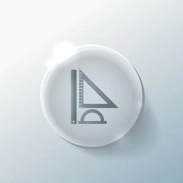 Ruler, protractor, triangle. symbol of geometry and mathematics. icon trainin Stock Illustration