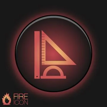 Ruler, protractor, triangle. symbol of geometry and mathematics. icon trainin Stock Illustration