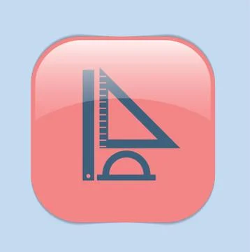 Ruler, protractor, triangle. Symbol of geometry and mathematics. Stock Illustration