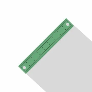 Ruler, rectangular shape icon, flat style Stock Illustration