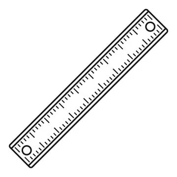 Ruler, rectangular shape icon, outline style Stock Illustration