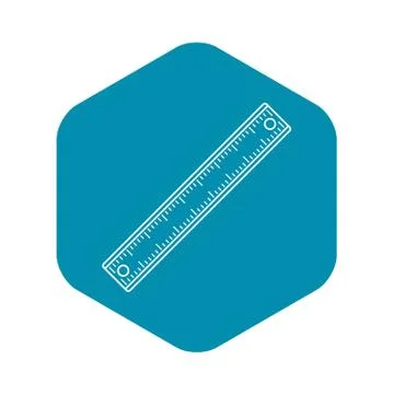 Ruler, rectangular shape icon, outline style 库存插图