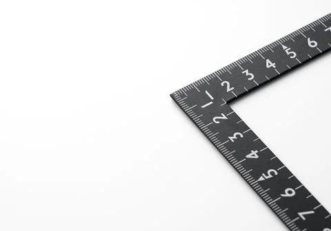 Ruler at right angle on a white background Stock Photos