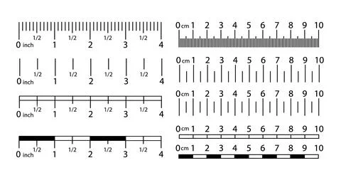 Ruler Scale Inch Meter Vector template featuring clear meter and centimeter Stock Illustration