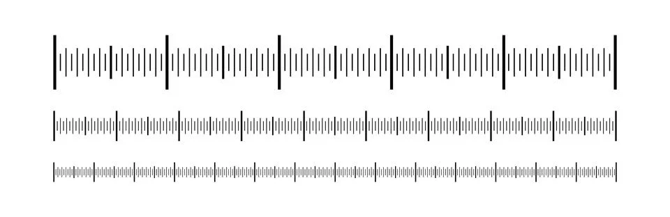 Ruler scale measure or vector length measurement scale chart Stock Illustration