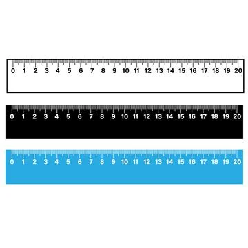 Ruler scale measure on white background. wooden measuring ruler 20 centimeter Stock Illustration