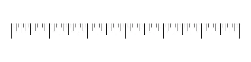 Ruler scale. Measuring chart with 6 inches. Ilustração Stock