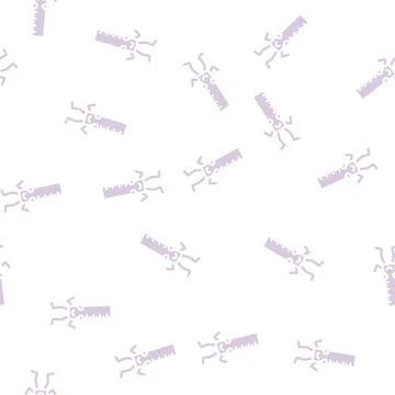 Ruler school character glyph vector seamless pattern Stock Illustration