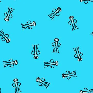 Ruler school character vector seamless pattern Stock Illustration