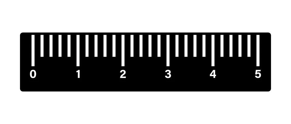 Ruler silhouette icon with scale. Vector. Stock Illustration