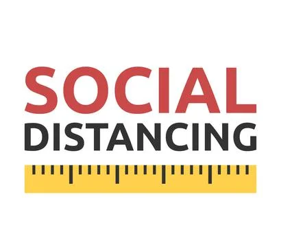 Ruler, social distancing concept Stock Illustration