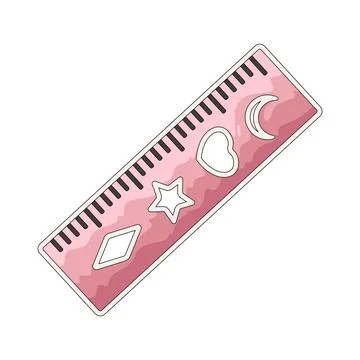 Ruler sticker illustration Stock Illustration