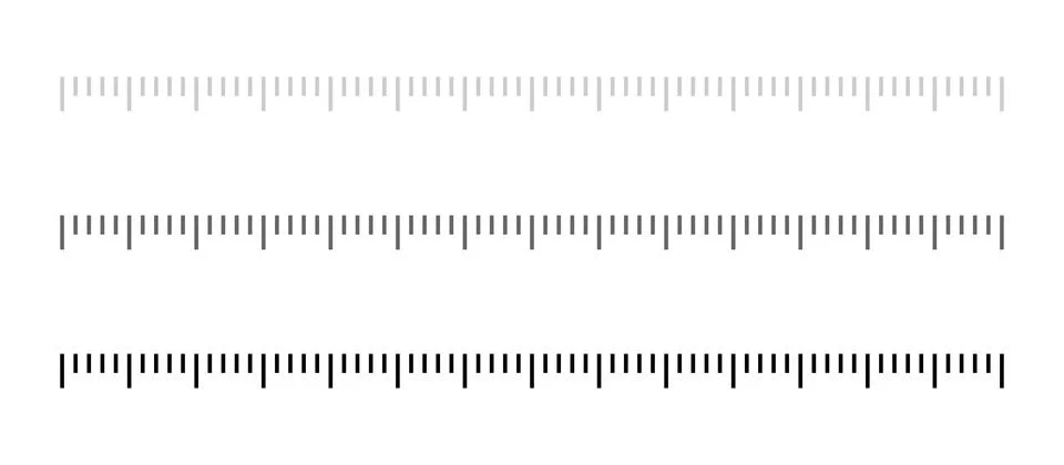Ruler template. Parallel measurement ticks form a precise scale vector. Lin.. Stock Illustration