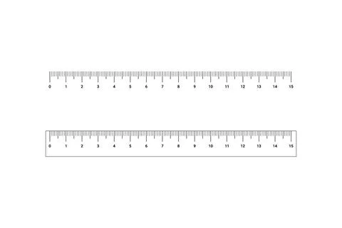 Ruler, tool for measuring length. Draw straight line. Mathematics centimeter Stock Illustration