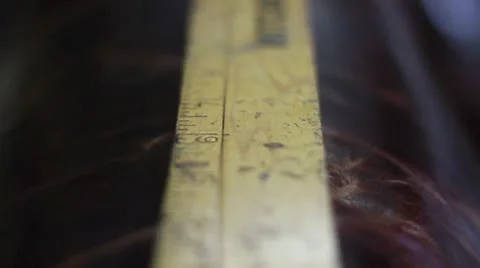 Ruler Tracking Leather Fabric 1 Stock Footage 10799862