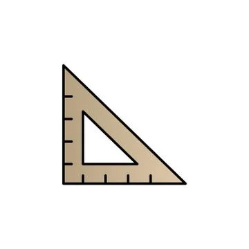 Ruler, triangle color gradient vector icon Stock Illustration