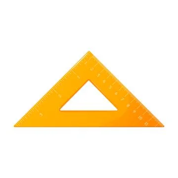 Ruler triangle, vector illustration. Tool for drawing, engineers Stock Illustration