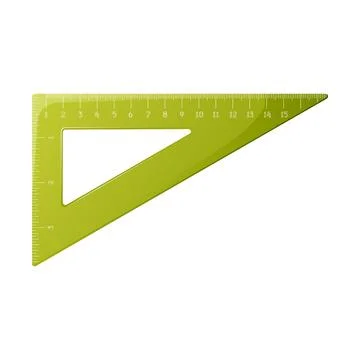 Ruler triangle, vector illustration. Tool for drawing, engineers Stock Illustration