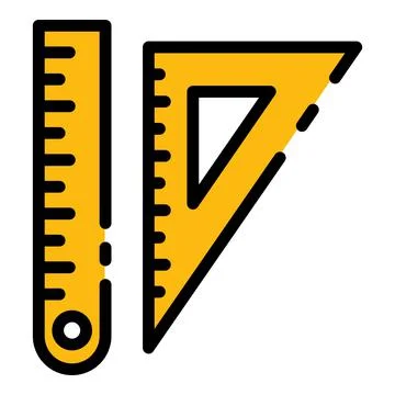 Ruler triangular icon color outline vector Stockillustratie