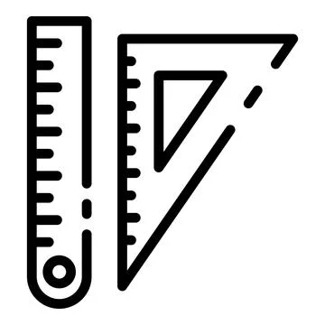 Ruler triangular icon, outline style Stock Illustration