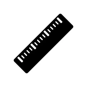 Ruler vector icon isolated on white background Illustrazione stock
