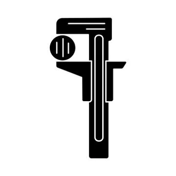 Ruler - wrenches icon, vector illustration, black sign on isolated background Stock Illustration