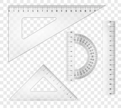 Rulers and triangles Ilustración de archivo