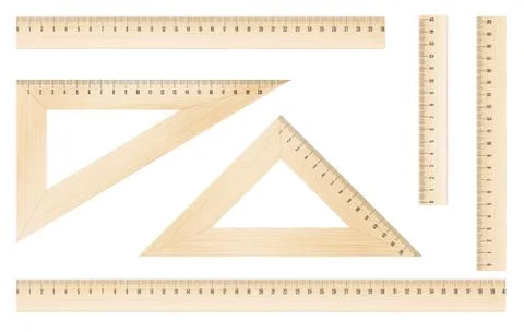 Rulers and triangles Ilustración de archivo