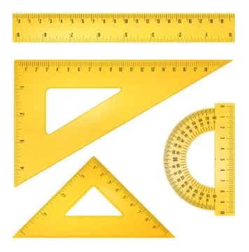 Rulers and triangles Ilustración de archivo