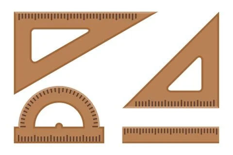Rulers flat icons. Illustrazione stock