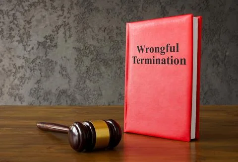 Rules about wrongful termination and gavel. Stock Photos