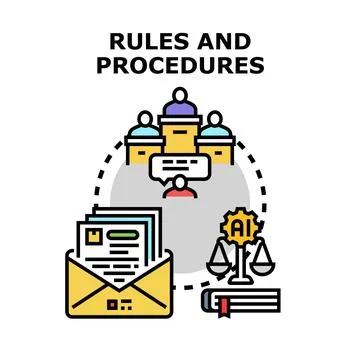 Rules and procedures for ai regulation and governance Illustrazione stock
