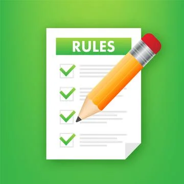Rules and regulations concept. reading guidance. Vector stock illustration. Illustrazione stock