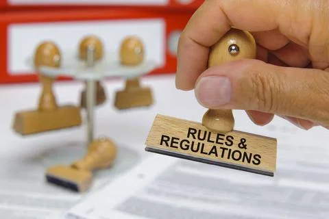 Rules and regulations rules and regulations marked on rubber stamp Copyrig... 写真素材