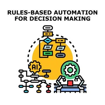 Rules based automation for business decision making process Stock Illustration