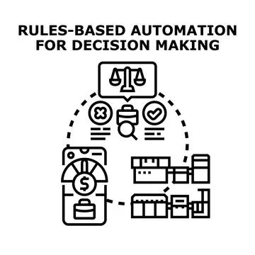 Rules based automation for objective decision making process Stock Illustration
