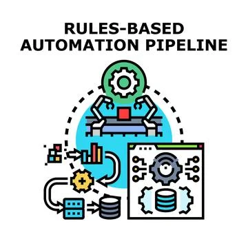 Rules based automation pipeline engineering process Stock Illustration